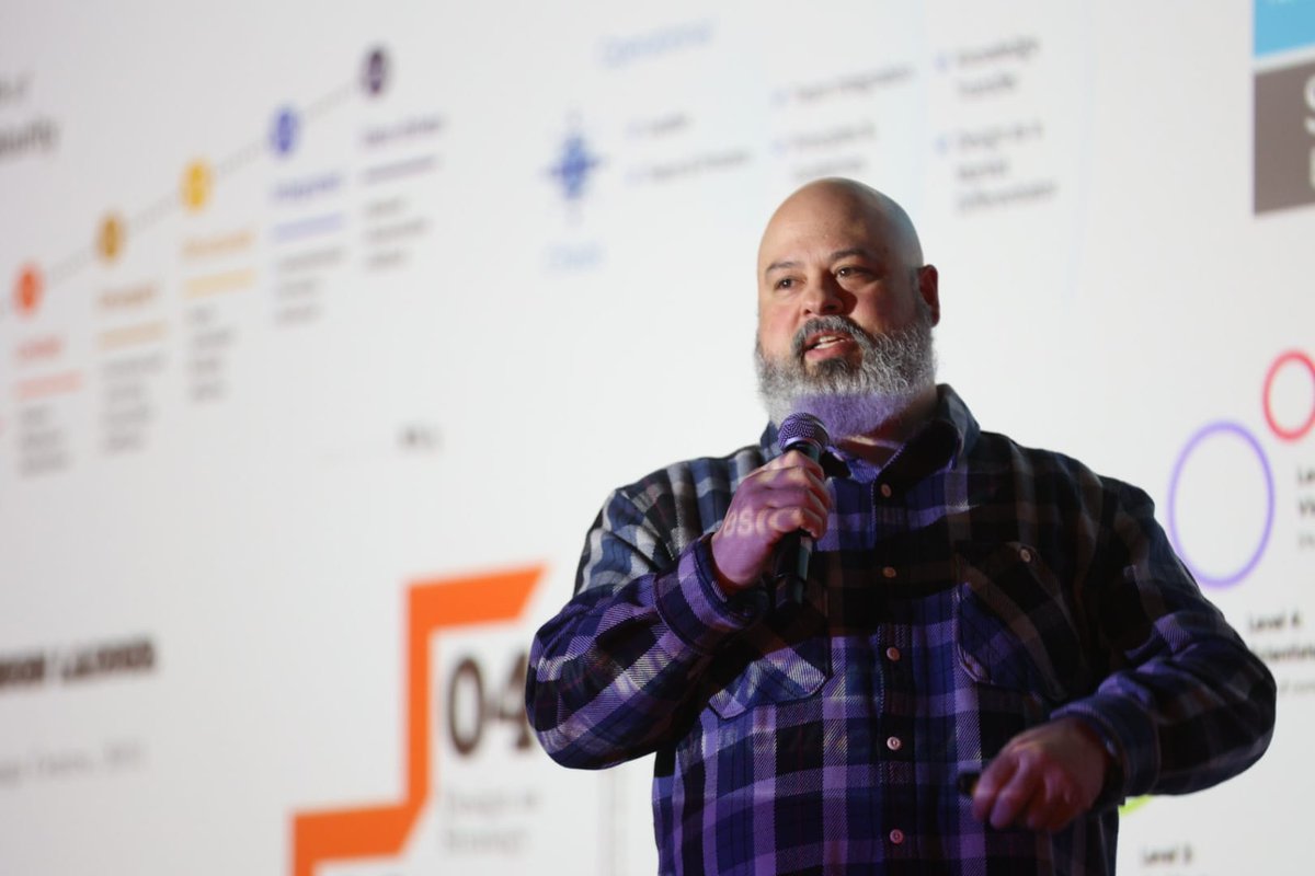 WeAreDesignX's tweet photo. .@andyvitale, EVP Design at Rocket Companies shares the journey of design maturity
Stage 1: Apathy
Stage 2: Awareness
Stage 3: Appreciation
Stage 4: Advocacy
Stage 5: Adoption

#DesignLeadershipSummit https://t.co/Ip1RvsLVmS