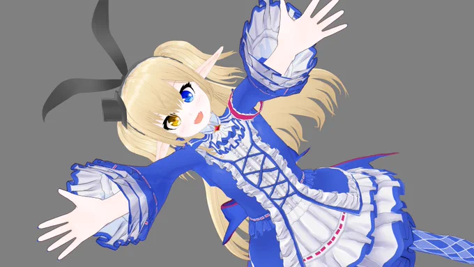 ちなみに今回描いたコレ、最近見かける「VRoidアバターをAIイラスト化」ってタグに対抗して「VRoidアバターを描いてイラスト化」したの思ってたより構図決めに便利かもしれにゃい 