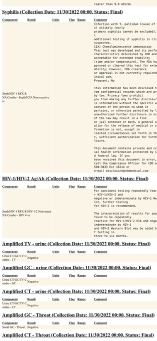 Most recent STD screening https://t.co/y3zZJ0d37R