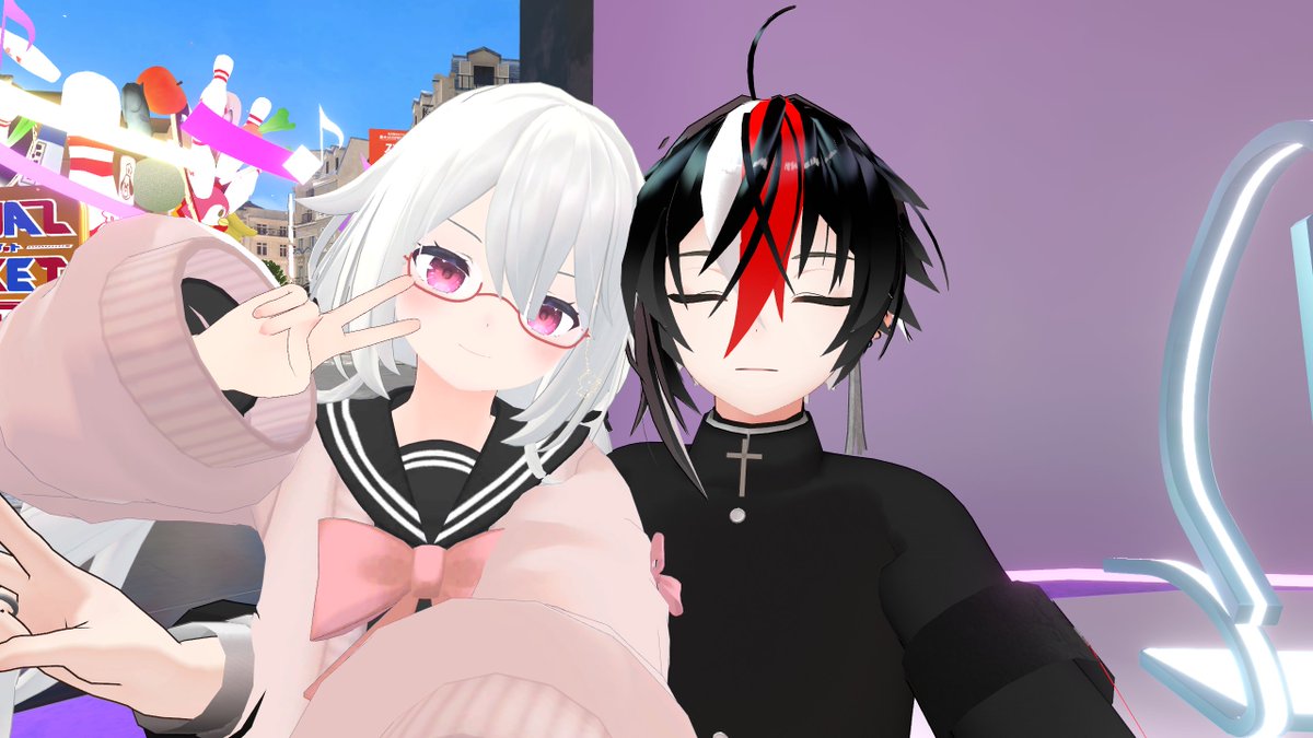 「きょうのぶいちゃ!!VRC OF THE DEADの作者さんだー!って言われて嬉」|えしりあのイラスト