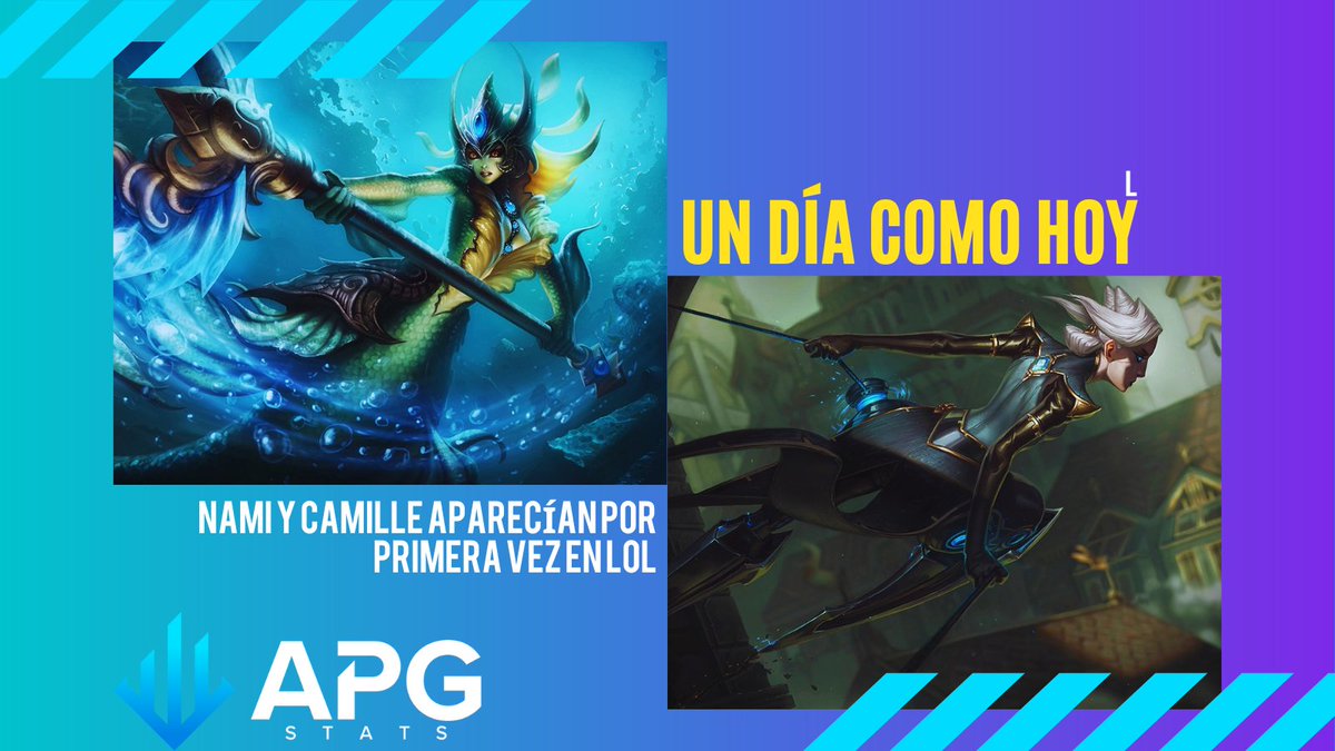apg_club's tweet photo. Nami y Camille a League of Legends.
El apoyo de la marai y la lucha del arma viviente se
abrieron paso en éste juego que llena nuestras
partidas de emoción.

Y tú ¿Usas a alguna de éstas dos campeonas?

#APGStats https://t.co/NuGwcEPR13