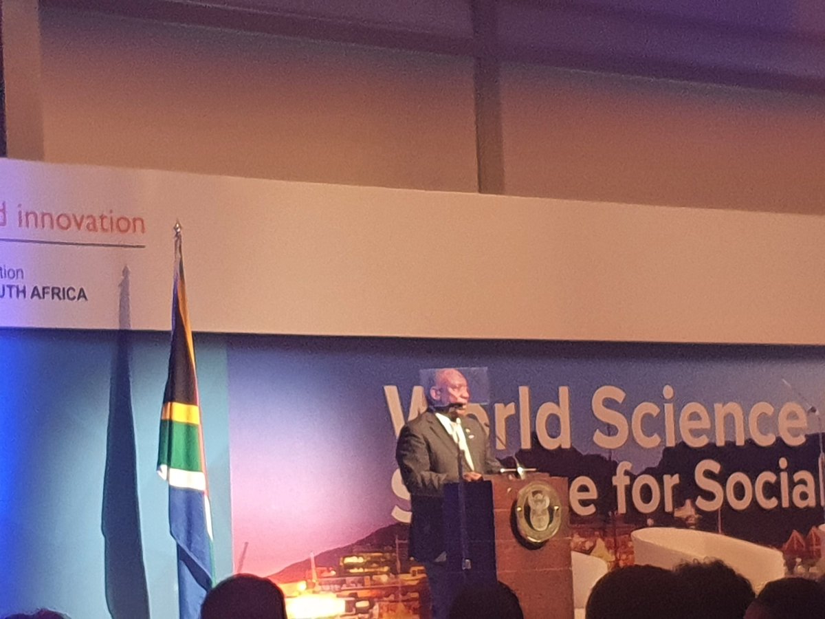 WorldSPEEDorg's tweet photo. Keynote speech by @PresidencyZA @CyrilRamaphosa at the first #WorldScienceForum ever hosted in the African continent.

"Science progresses when nations work together".

"Put science at the service of humanity" https://t.co/wsk61g2j0f