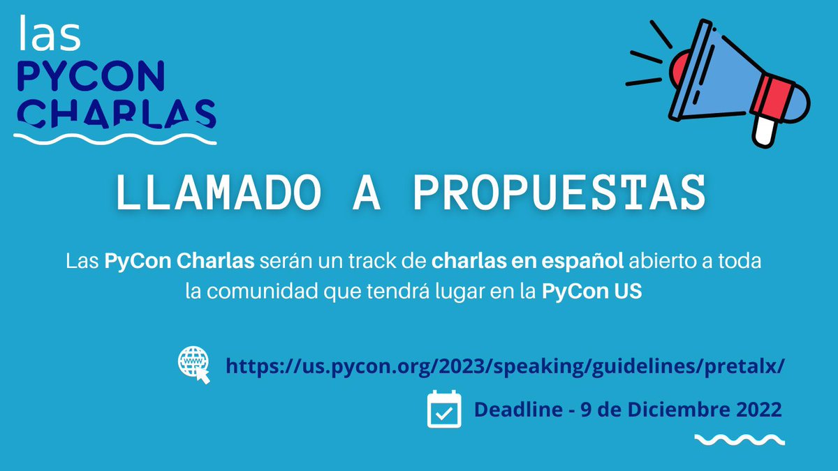 dennyperez18's tweet image. 📢¿No has enviado tu propuesta de #PyConCharlas23? ¡No lo dejes para el final y envíala ahora! 

¡Estamos a nada de cerrar la convocatoria. Recuerda que el 9 de diciembre es el último día para postular.

Puede encontrar detalles aquí:👇
us.pycon.org/2023/speaking/…

#PyConUs
#Python🐍