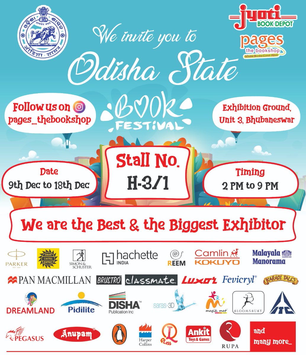 JbdPages's tweet image. Odisha State Book Festival.