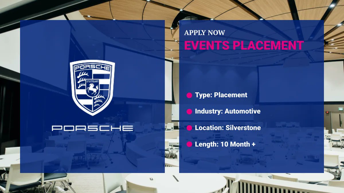 Have you always wanted to work for @PorscheGB Well now you can! Experience an amazing year with Porsche working in their Events Placement! Apply now, and be quick you only have 3 days ---> buff.ly/3FwI5Mc