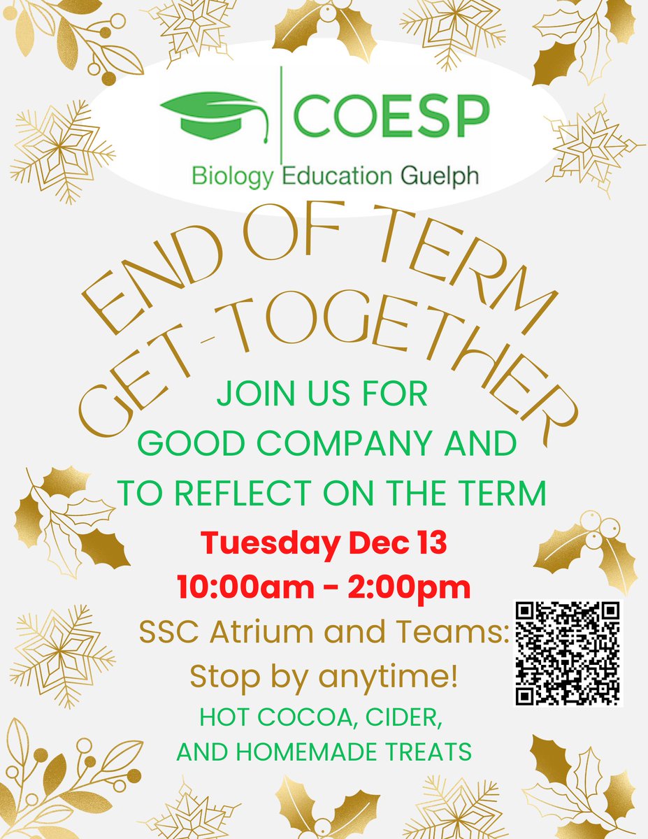 uogcoesp (@uogcoesp) on Twitter photo COESP End-of-Term Get-Together! Take time to reflect on the term, share successes & challenges, and enjoy good company! Tues Dec 13 10-2pm in SSC Atrium and on Teams See you there!
<a href="/UofG_MCB/">MCB at UofG</a> <a href="/UofG_HHNS/">HHNS at UofG</a> <a href="/IntUGrativeBiol/">Integrative Biology</a> @PseerUofG <a href="/GTCUofG/">GTC - Graduate Teaching Community</a> @UofG_OpenEd <a href="/GscMcb/">MCB Graduate Student Council</a> COESP End-of-Term Get-Together! Take time to reflect on the term, share successes & challenges, and enjoy good company! Tues Dec 13 10-2pm in SSC Atrium and on Teams See you there!
<a href="/UofG_MCB/">MCB at UofG</a> <a href="/UofG_HHNS/">HHNS at UofG</a> <a href="/IntUGrativeBiol/">Integrative Biology</a> @PseerUofG <a href="/GTCUofG/">GTC - Graduate Teaching Community</a> @UofG_OpenEd <a href="/GscMcb/">MCB Graduate Student Council</a>