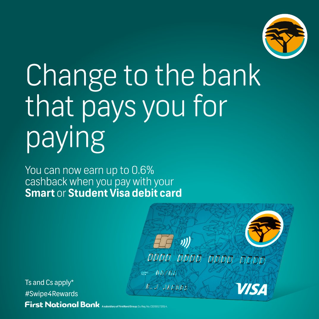 firstnatbankgh's tweet photo. Now you can get more for paying with your Smart or Student Visa debit card.
Enjoy up to 0.6% cashback on your total monthly spend when you shop online or in-store.
Visit any of our branches to open a Smart or Student account today.
T&Cs apply.
#Swipe4Rewards
#TheChangeables https://t.co/TQcQRnMwpm