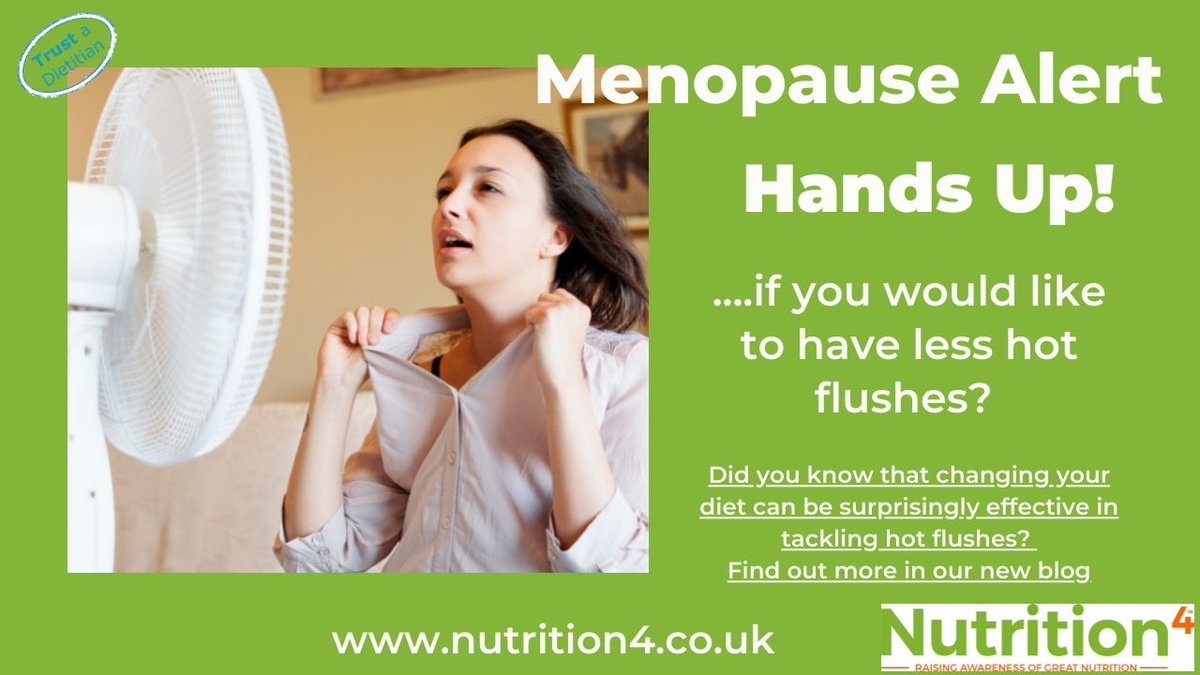 Nutrition41's tweet photo. Changing diet is probably not on your mind, but two research papers have grabbed my attention. Both show that tweaking your eating habits can help to cut the number &amp; severity of hot flushes from perimenopause to post-menopause. Read more in my new blog https://t.co/4dTxDd7TBu https://t.co/ypPAChfkAG