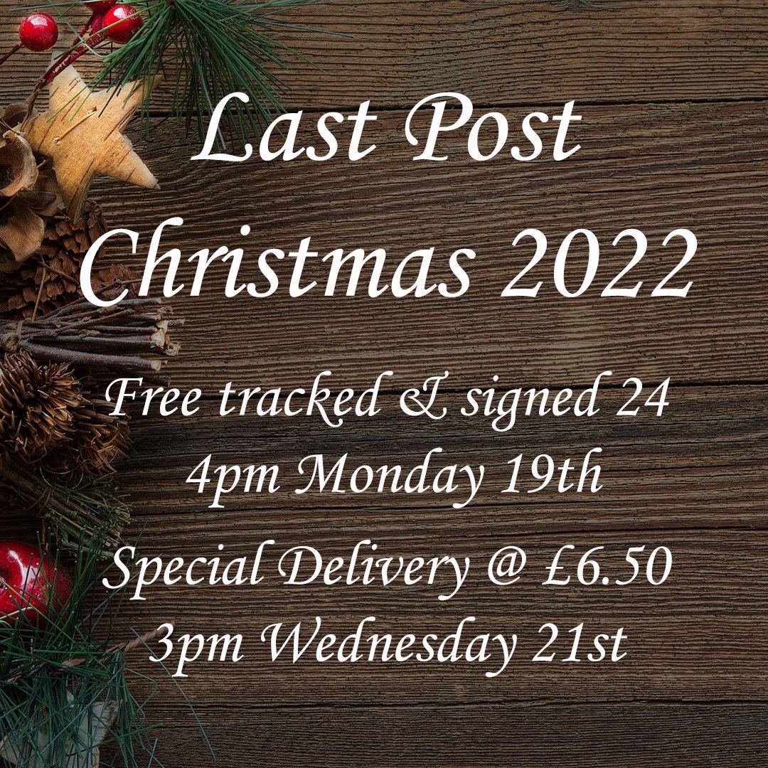 Last Post Dates for UK delivery in time for Christmas

Special courier service options are available by request for large/last minute delivery - please call/email ahead of ordering

Thank you &amp; Merry Christmas 🧑‍🎄☃️🎁

#christmaspost #shoplocaluk #intimeforchristmas #britishgifts