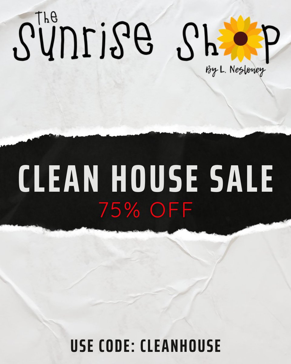 Just in time for the holiday season, we are cleaning house over at The Sunrise Shop!

All dangly earrings are 75% off using code CLEANHOUSE.....this does NOT apply to any books or stud earrings.

If you want to share the code with a friend, feel free!

thesunriseshopnesloney.com