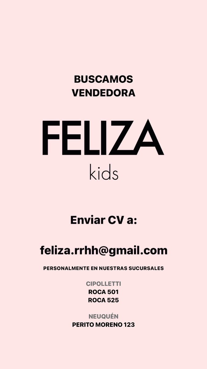 felizaindu's tweet photo. Oferta laboral! 🙌 https://t.co/o35q8c0xGL