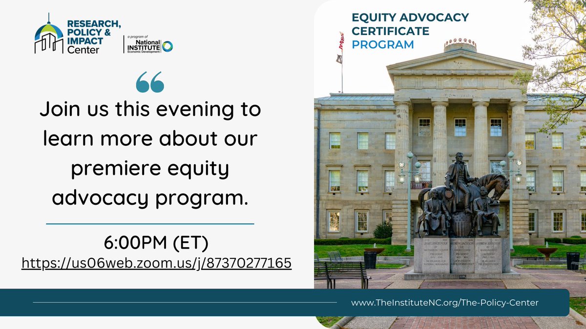 TalithaBatts's tweet photo. Join us this evening to talk with our award-winning instructors and learn more about the Equity Advocacy Certificate program. business owners, professionals, community development centers, government officials, students, etc.
https://t.co/gRlXTV8uOD https://t.co/Zs8bNiFSvw