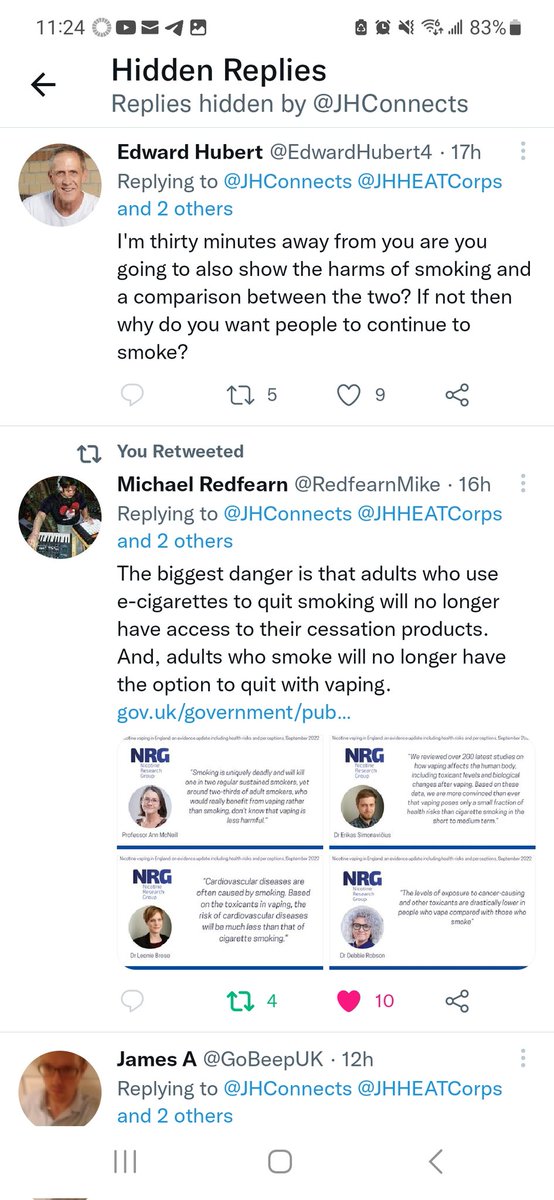 EdwardHubert4's tweet photo. See the hidden replies @JHHEATCorps @panagis21 @JHConnects @JohnsHopkins @ictrjhu @CGLingPhDFNP that should never happen, ever. Especially for a Community Town Hall. I'm part of the community and you hid responses you didn't like. Then you resort to blocking! #NotPublicHealth https://t.co/wmDjLsCKwM