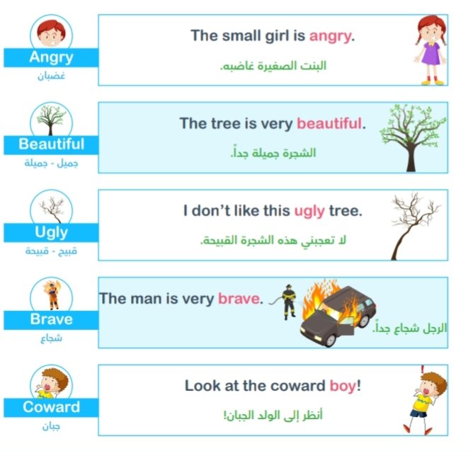 ktbmtwy2's tweet photo. بعض الصفات الشائعه في الاستخدام موضوعه في جمل سهلة الاستخدام 🔑 https://t.co/sa2nowDXjW