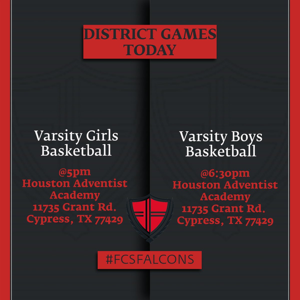 founders_school's tweet photo. Join us at Houston Adventist Academy today to watch both of our varsity teams compete. #FCSFalcons https://t.co/8kFXsN9xQj