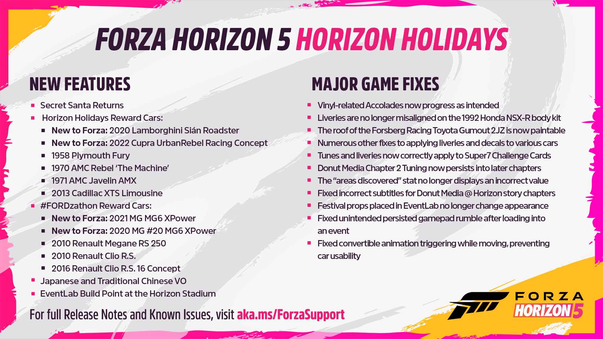 Forza Horizon 5 Announce FAQ – Forza Support