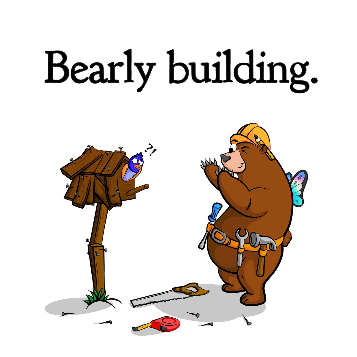 BearlyCreating's tweet image. Bearly loves to build with his bear hands 💙🐾