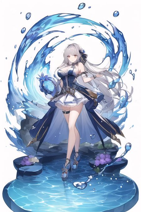 AIgacha SSR 魔女シリーズちちぷいさんで更新しましたー
#NovelAI 
#AIイラスト 
水の魔女 