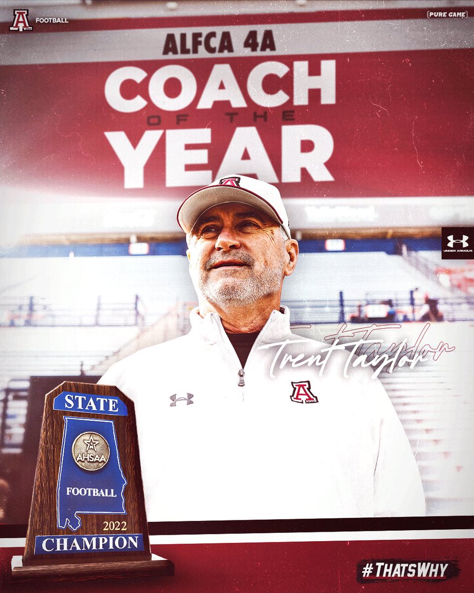 AndyBulldogsFB's tweet photo. Congratulations to @coachttaylor24 on receiving the @ALFCA_ 4A Coach of The Year Award‼️ He led the Bulldogs to a 14-1 Record and a 4A State Championship Win in 2022‼️ #ThatsWhy https://t.co/S4nidV6PPw