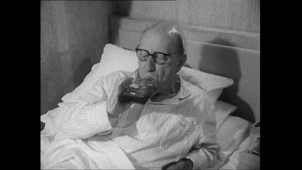 NormalComposers's tweet photo. Igor Stravinsky drinking in bed. https://t.co/BHQGEPGFsO