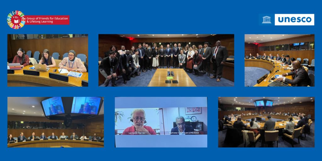 ✏️Recapping on the engagement around the <a href="/TransformingEdu/">Transforming Education Summit</a> Summit, the members of the <a href="/UN_GF4Education/">UN Friends for Education & Lifelong Learning 📕</a> shared their enthusiasm towards mobilizing the international community for transformative education 📕

Chaired by <a href="/JakubKulhanek/">Jakub Kulhanek</a> 🇨🇿
Special guests <a href="/leogarnier/">Leonardo Garnier</a> &amp; <a href="/BorheneC/">Borhene Chakroun</a> 🇺🇳