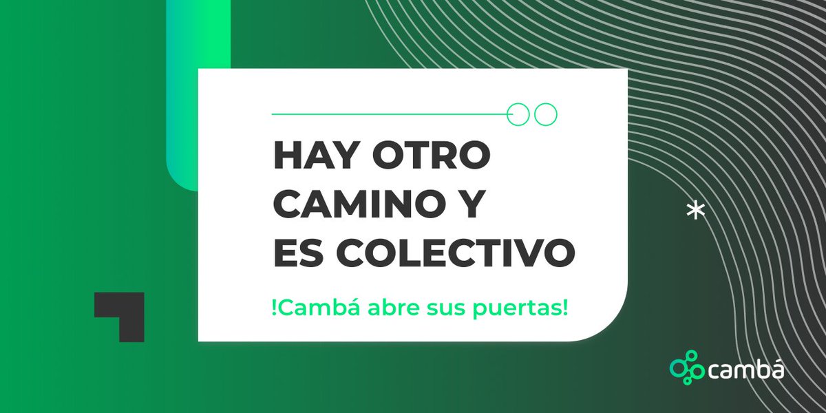 cambacoop's tweet photo. ¡Hola!  👋 
Estamos buscando desarrolladorxs de software para trabajar en Cambá.

Somos una empresa cooperativa de base tecnológica,  con perpectiva de género, democrática y autogestionada guiada por valores solidarios.

📎 adjuntanos tú CV 
✉️ info@camba.coop https://t.co/7P9KKMU5YH