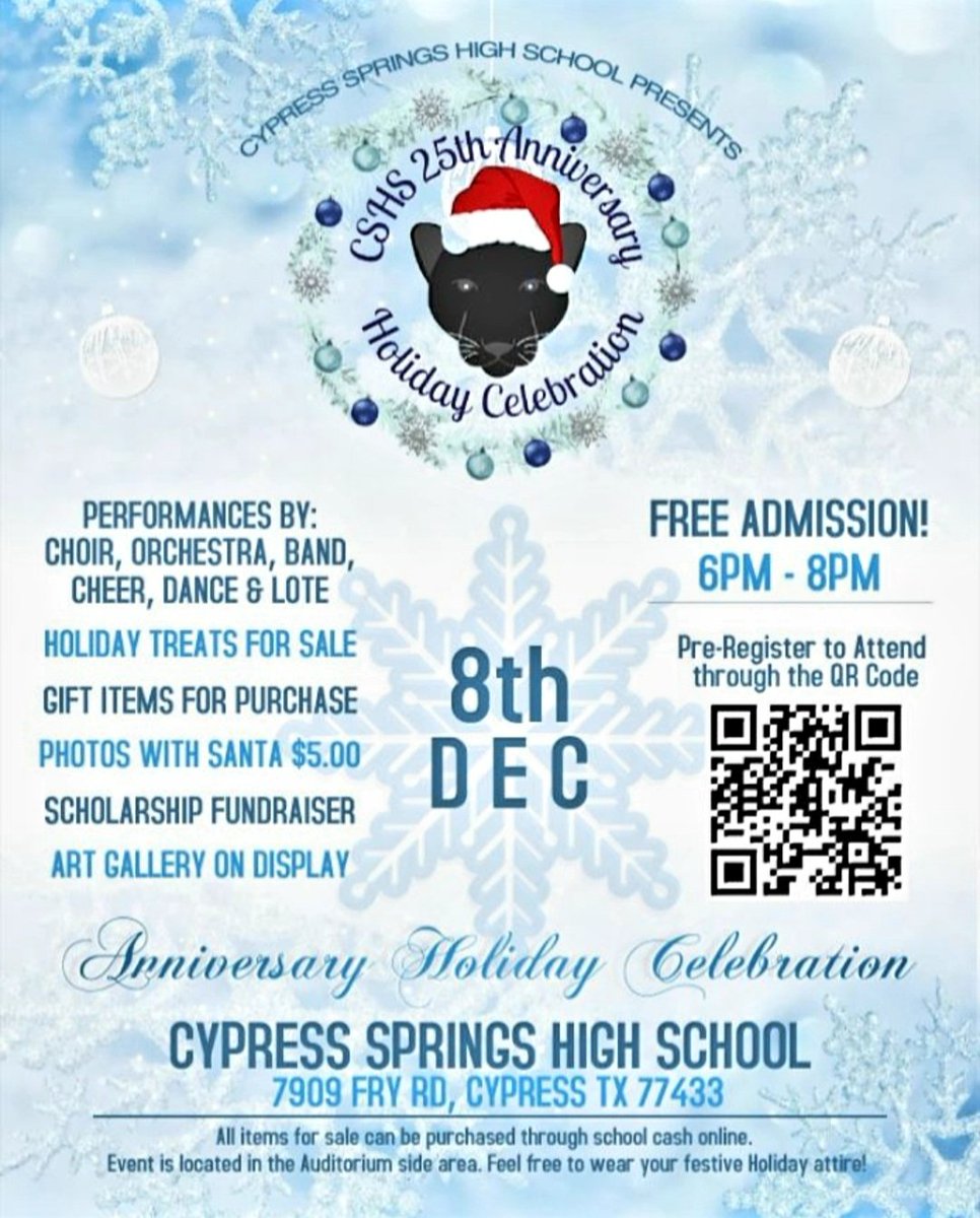 CSHS_Classof22's tweet image. Class of 2022 join us in celebration of @CySpringsHS 25th Anniversary Celebration. #BringingOutTheBest