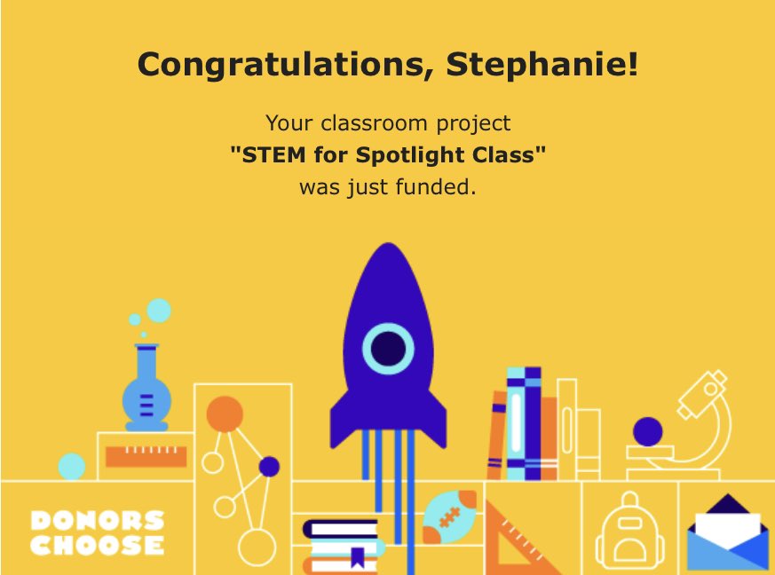 steffmd25's tweet photo. Thank you @Cognizant for fully funding my @DonorsChoose project! We appreciate you. #becognizant #teacher #teachertwitter https://t.co/B8kx9aYXCZ