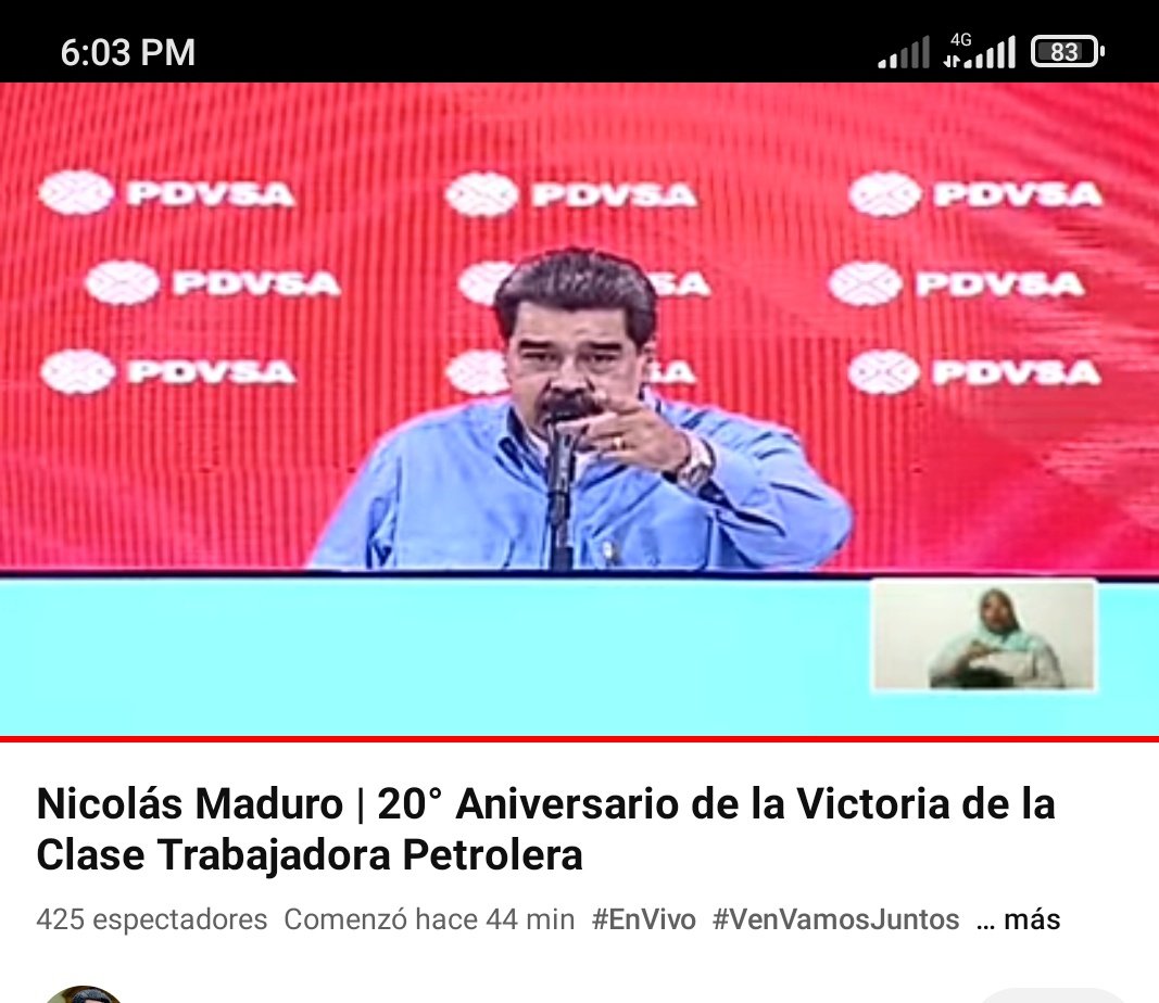 gabodelared28's tweet photo. Estamos en cadena y nos regaló un vídeo de 20 años de batalla @NicolasMaduro
@TareckPSUV
@PDVSA
#PdvsaEnVictoria https://t.co/sNUw9BjlUO