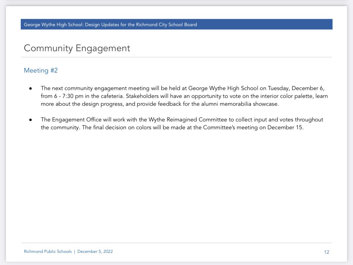 Tisha Erby (@tishaerby) on Twitter photo Calling all #RVA <a href="/BulldogNationGW/">George Wythe High School</a> <a href="/WytheSchool/">Richmond High School for the Arts</a> <a href="/RPS_Schools/">Richmond Public Schools</a> <a href="/WytheCantWait/">#WytheCantWait ❤️🤍💙🐶</a> See you all tonight!And here is a look at what Ms Fox talk about at last night #RPSSCHOOLBOARD meeting and will be talkin about it tonight and we will VOTE on it… what y’all think???❤️🤍💙🐶 <a href="/KevinOlds7/">Kevin Olds</a> Calling all #RVA <a href="/BulldogNationGW/">George Wythe High School</a> <a href="/WytheSchool/">Richmond High School for the Arts</a> <a href="/RPS_Schools/">Richmond Public Schools</a> <a href="/WytheCantWait/">#WytheCantWait ❤️🤍💙🐶</a> See you all tonight!And here is a look at what Ms Fox talk about at last night #RPSSCHOOLBOARD meeting and will be talkin about it tonight and we will VOTE on it… what y’all think???❤️🤍💙🐶 <a href="/KevinOlds7/">Kevin Olds</a>