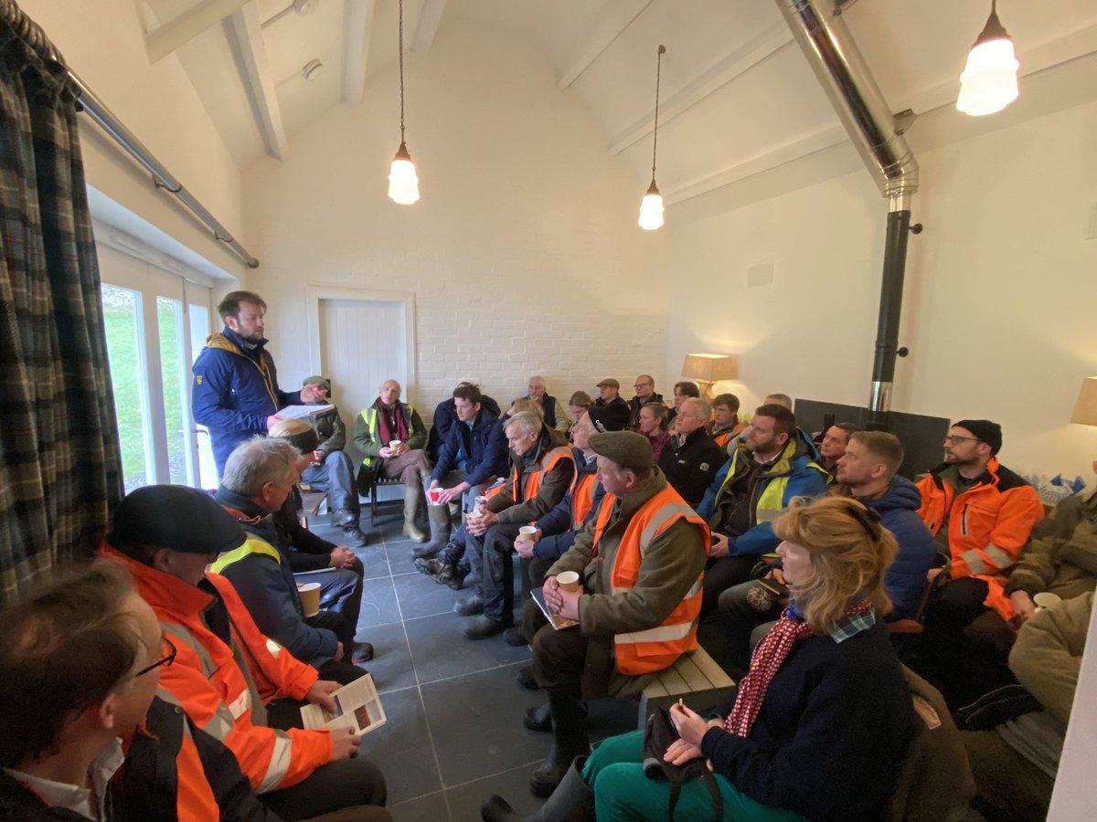 ClareSturla's tweet photo. Huge thanks to @scotwoodlands, @PeatlandACTION &amp; Rosebery Estate for a brilliant peatland restoration walk &amp; talk today with @ScotLandEstates members. Lots of helpful information shared on the restoration process, carbon, financing etc. Amazing turn-out despite the chill!🥶 https://t.co/VAn6kPinLQ