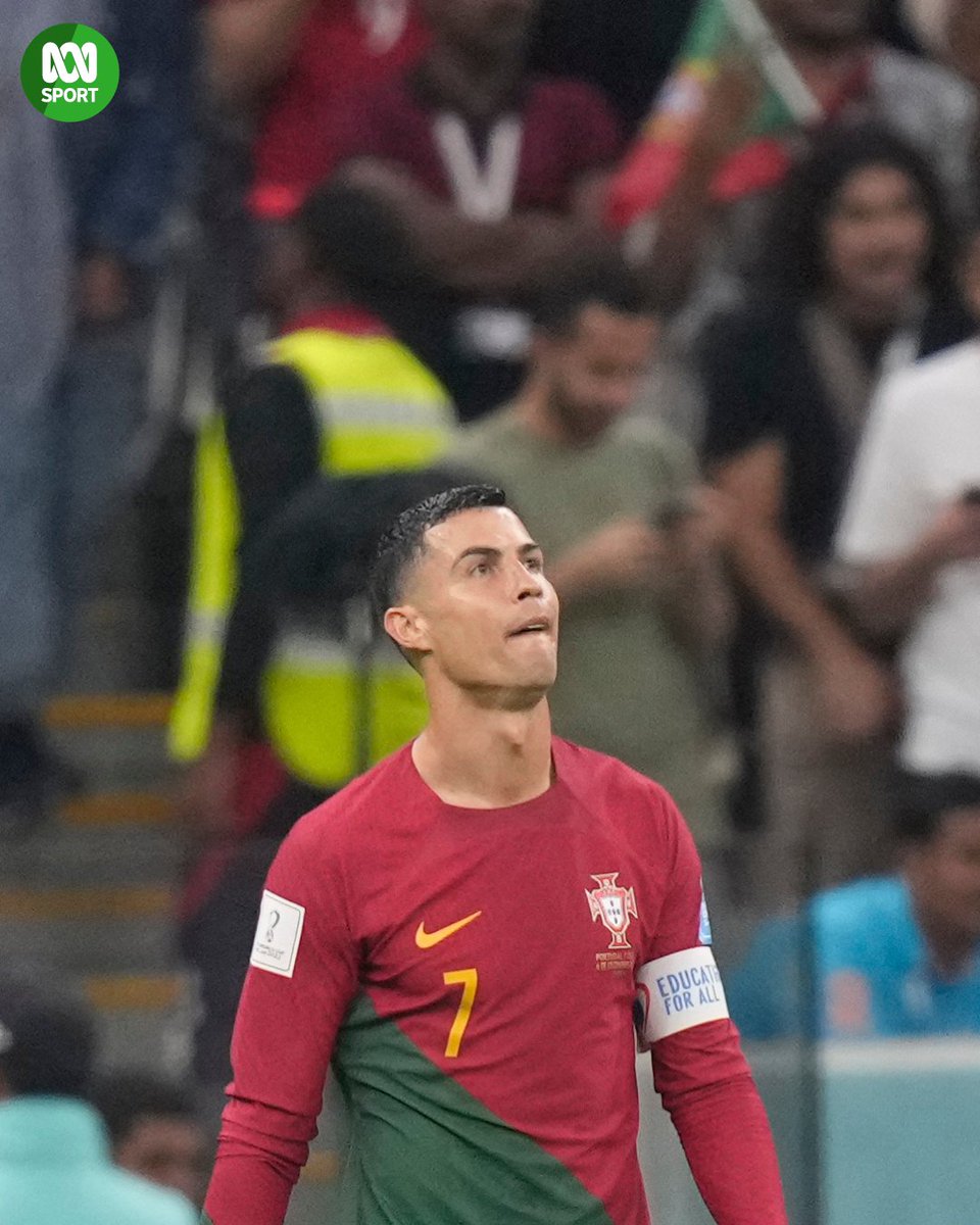 abcsport's tweet photo. ⚽ What did you make of Portuguese manager Fernando Santos' decision to bench Cristiano Ronaldo until the 73rd minute?
#FIFAWC #FIFAWorldCup2022 #PORvSUI #PORSUI https://t.co/CiHG7tfsIf