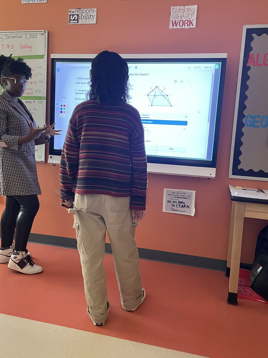 Itsmorethanmath's tweet image. 1:1 geometry instruction happens on the SMARTboard while leading @IllustrateMath curriculum via @Desmos thanks to @dcpublicschools @dccoolidgeshs @DCPS_Math my students are making the relevant connections ♾️

I’m leading from behind this year! 

#itsmorethanmath