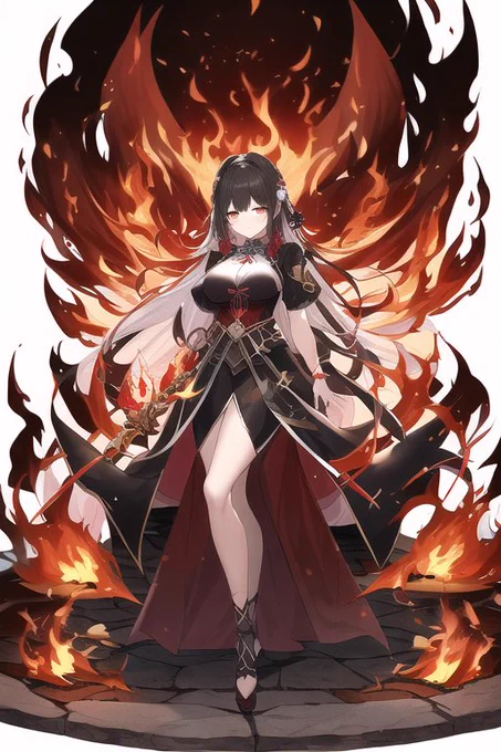 AIgacha SSR 魔女シリーズちちぷいさんで更新しましたー
#NovelAI 
#AIイラスト 
紅蓮の魔女 