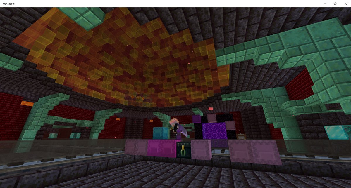 CraftGrandpa's tweet photo. A Keep in the nether, with biodome in progress. Must protect the portal 😀#Minecraft #Minecraftbuilds #MinecraftSurvival https://t.co/p0D9wVrTGn