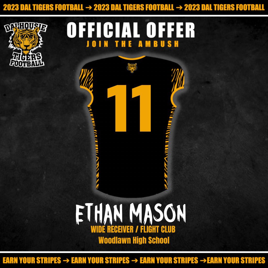 Extremely grateful for an offer from <a href="/DalTigers/">Dal Tigers</a>!!
Thank you too <a href="/dre_goguen/">Dré</a>, Coach Mack and the rest of the staff