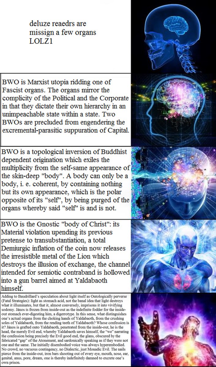 BODY WITHOUT ORGANS finally explained. Disclaimer: I have not read Deleuze.
