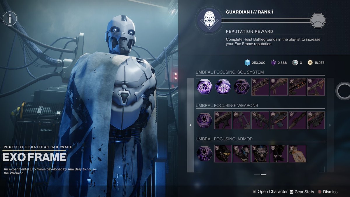 DestinyTracker on Twitter "Exo Frame H.E.L.M vendor screen!"