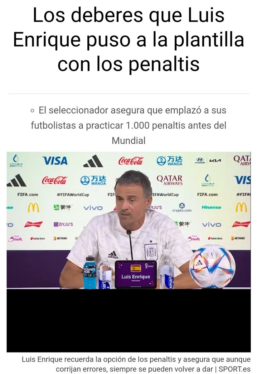 Imbécil <a href="/luisenrique/">Luis Enrique</a>... 1000 penaltis??? Eres tonto y culpable de estar fuera del Mundial.. Dimite por Streaming o como quieras... En mi pueblo y en mi epoca los penaltis se entrañan, los porteros y jugadores.. Y en tu caso <a href="/luisenrique/">Luis Enrique</a> HAS SUSPENDIDO TU SOLO... Dimite y vete.