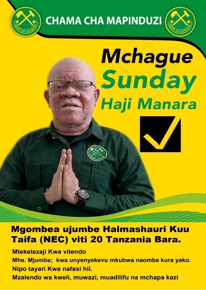 Naomba kura lakini kubwa Naomba mniombee kura Kwa Waheshimiwa Wajumbe.

Mwisho na kwa umuhimu mzito niombeeni Dua zenu 🙏🏻