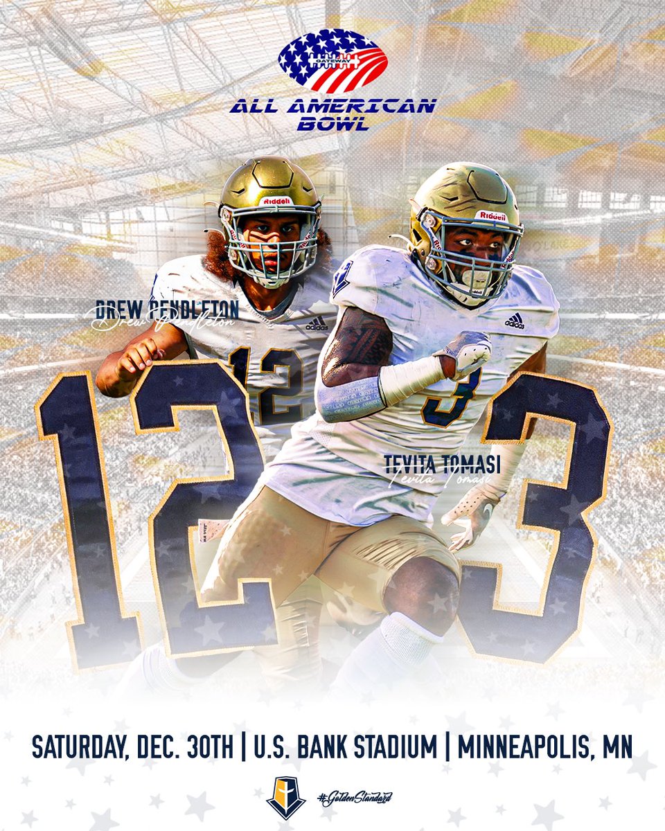 𝑨𝒍𝒍 𝑨𝒎𝒆𝒓𝒊𝒄𝒂𝒏 𝑩𝒐𝒘𝒍🏆

Congratulations to Drew Pendleton and Tevita Tomasi on their selection to this special event. 

#GoldenStandard | #MountUp