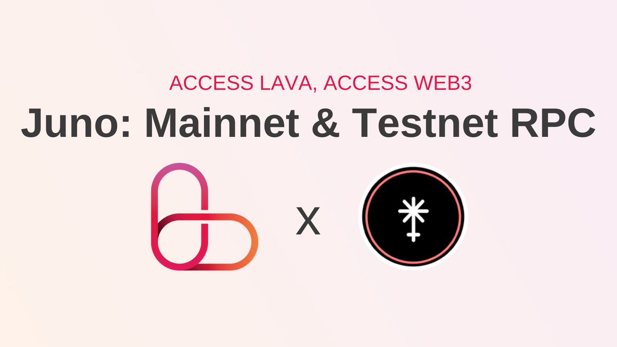 lavanetxyz's tweet image. Lava Network now offers RPC for @JunoNetwork - A decentralized, public, permissionless network for cross-chain smart contracts!

Lava will help Juno developers further decentralize their applications 💪