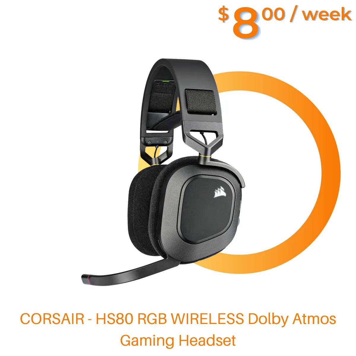 SublifyCom's tweet image. Start your lease now : buff.ly/3BOpPtu 
The HS80 RGB WIRELESS merges iconic CORSAIR design, superb audio quality, industry-leading wireless technology, and durable build quality. 
#sublify #gamingheadset #gaming #pcgaming #gamingsetup #headset #setupgaming #gamingpc #ps