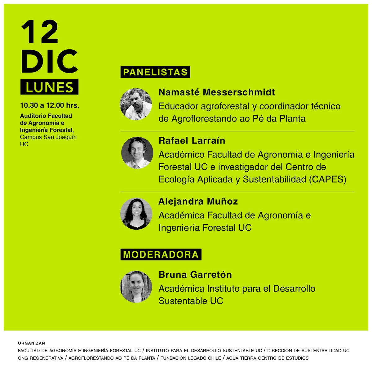 🟢[SEMINARIO] Sistemas silvoagropecuarios regenerativos🌾

📌Cómo crear agroecosistemas regenerativos por diseño y uso
📌Cómo producir de alimentos saludables, rehidratar las cuencas, regenerar suelos, potenciar la biodiversidad y más

🗓️12 dic / 10.30 hrs
🟡Inscripción previa