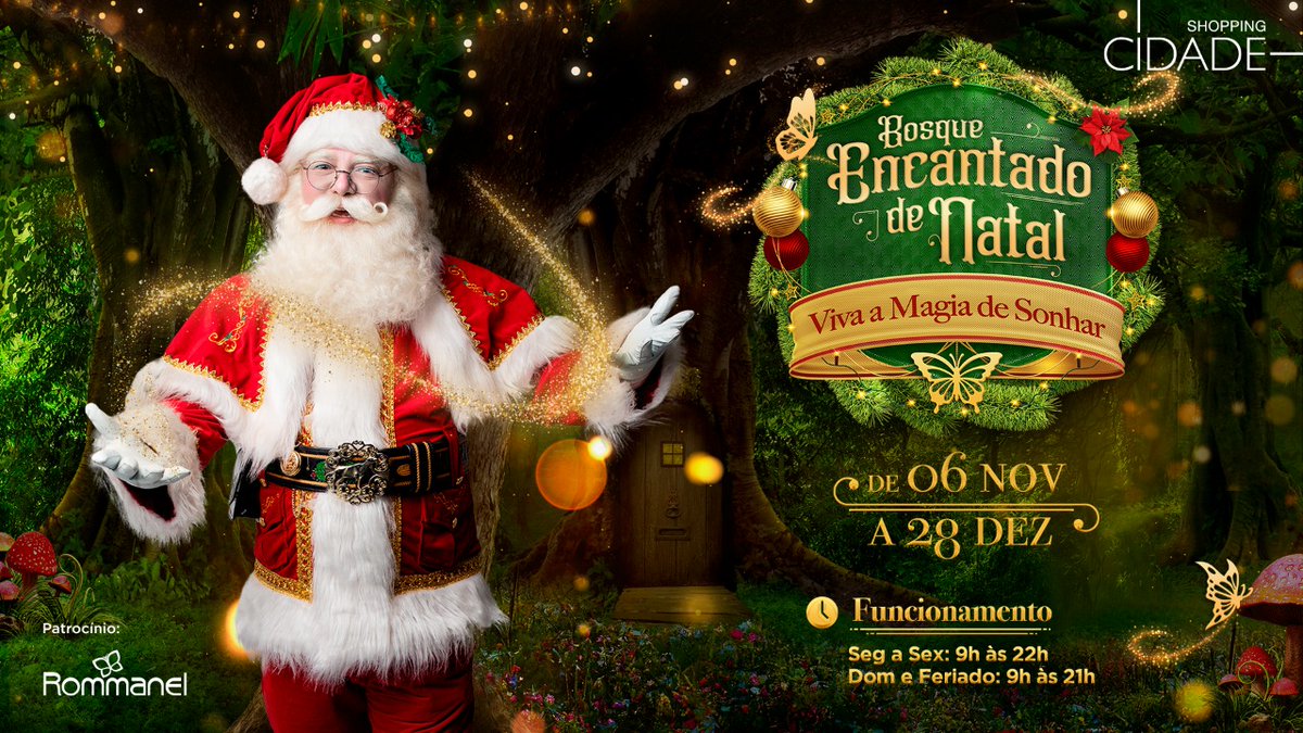 Shopping_Cidade's tweet photo. Com Instagramáveis de presente, a decoração do Bosque Encantado te leva para a magia dos contos de fadas. Brinquedos gratuitos como balanço de presente, xícara giratória e topiaras iluminadas, enchem os olhos de qualquer um. Saiba mais https://t.co/bEwEW8IGCy https://t.co/kBCHKXf7Qy