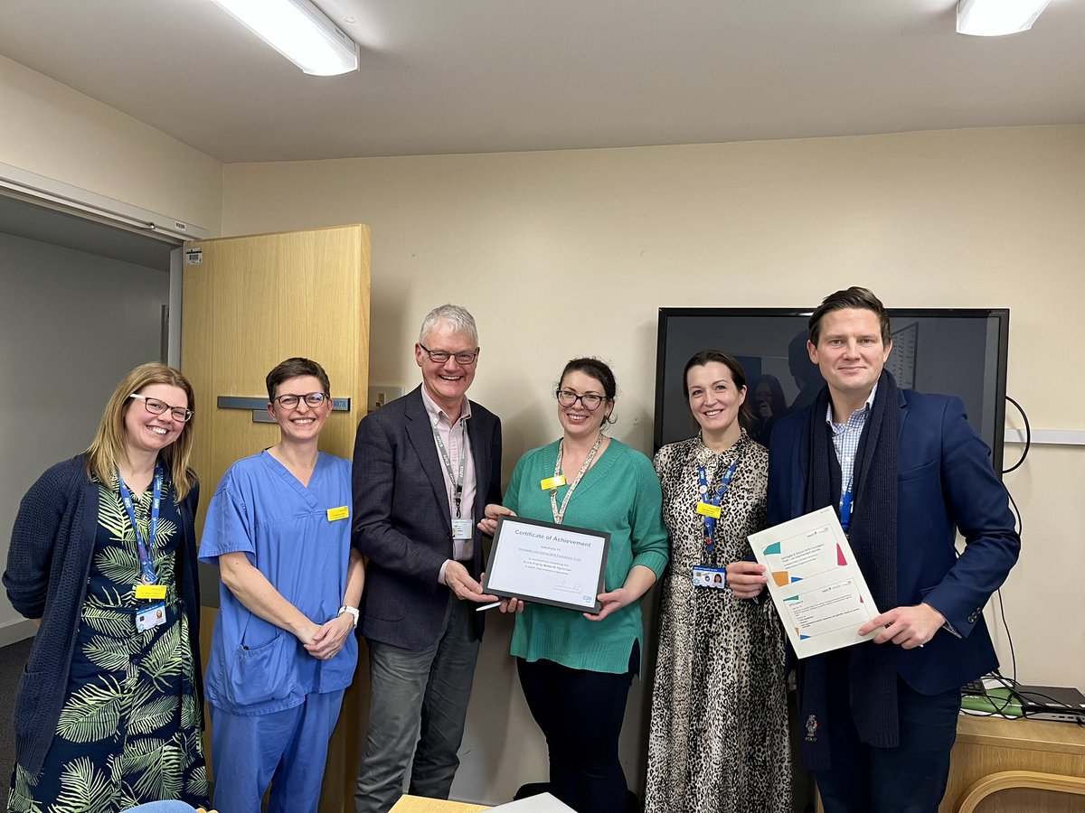 RussNightingale's tweet image. Our amazing frailty team received their certificate of achievement from @AcuteFrailty today. Incredible passion and commitment to change the experience and length of stay in hospital for our patients. So proud to be part of this journey.