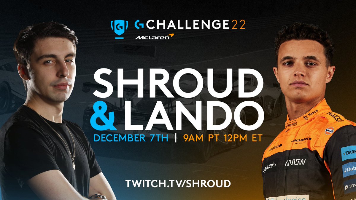 McLaren Shadow (@mclarenshadow) on Twitter photo This crossover 😍
Watch <a href="/LandoNorris/">Lando Norris</a> & <a href="/shroud/">Michael Grzesiek</a> take to the track on Assetto Corsa Competizione for the <a href="/LogitechG/">Logitech G</a> Challenge!
📺 7 December, 5pm GMT - twitch.tv/landonorris & twitch.tv/shroud This crossover 😍
Watch <a href="/LandoNorris/">Lando Norris</a> & <a href="/shroud/">Michael Grzesiek</a> take to the track on Assetto Corsa Competizione for the <a href="/LogitechG/">Logitech G</a> Challenge!
📺 7 December, 5pm GMT - twitch.tv/landonorris & twitch.tv/shroud