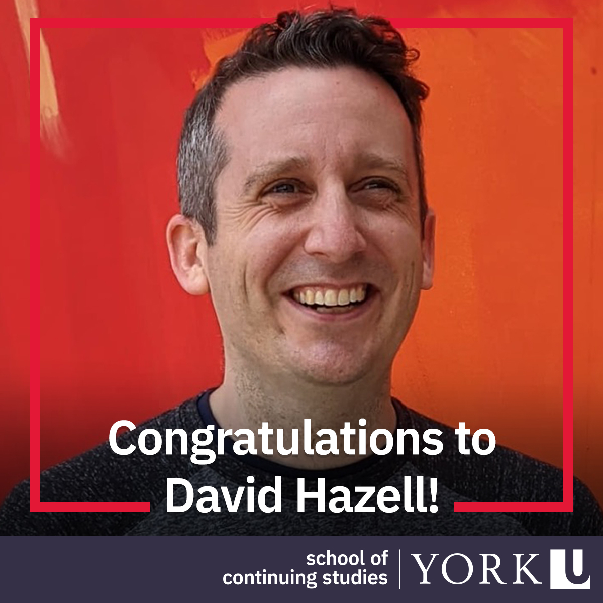 Join us in congratulating David Hazell, Manager, English for Academic Purposes at the School, on earning the TESL Ontario Sparks of Excellence Award!

Find out more about  his accomplishment here: teslontario.org/sparks-of-exce…
_
#YorkUSCS #YUELI #TESL