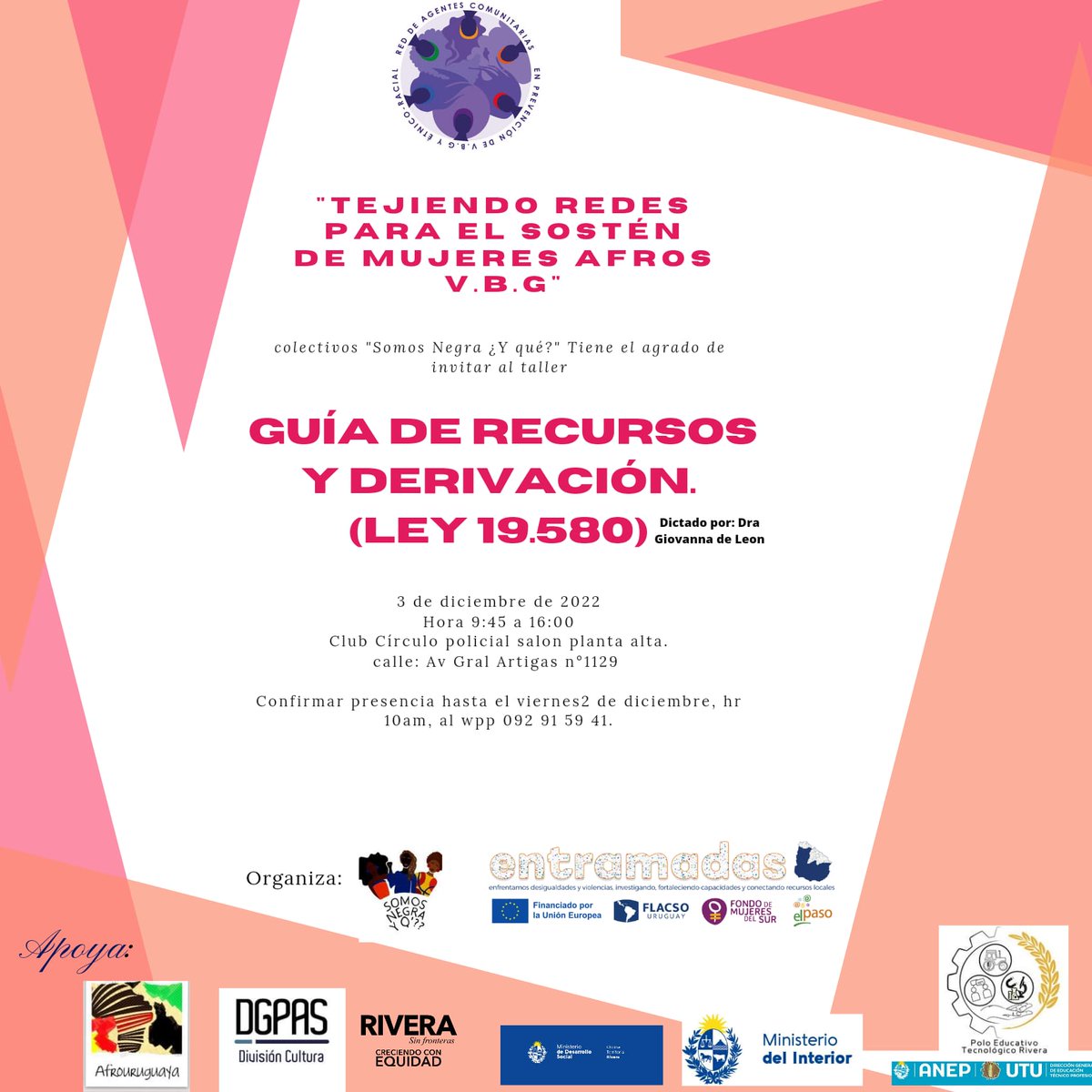 entramadas's tweet photo. Estuvimos #entramadas con el colectivo "Somos negras y Q´!", organizada con la Red de Agentes comunitarias promotoras en prevención y derivación de casos de violencia Basada en Género, Generaciones y Étnico-Racial. https://t.co/XrJk689IVg