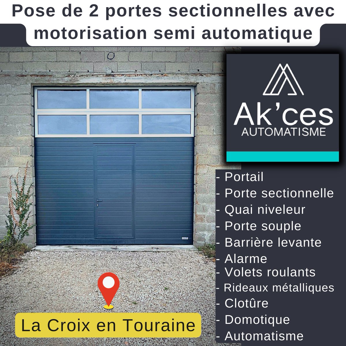 Akces37's tweet photo. 🛠 Pose de 2 portes sectionnelles avec motorisation semi automatique après avoir retiré les anciennes pour ce grand #hangar situé à La croix en Touraine (37) 🛠

👉 Vous aussi vous avez un projet, alors n'hésitez pas à nous contacter :
📞 02 47 28 13 72 📞 https://t.co/VHPzkNgkZo